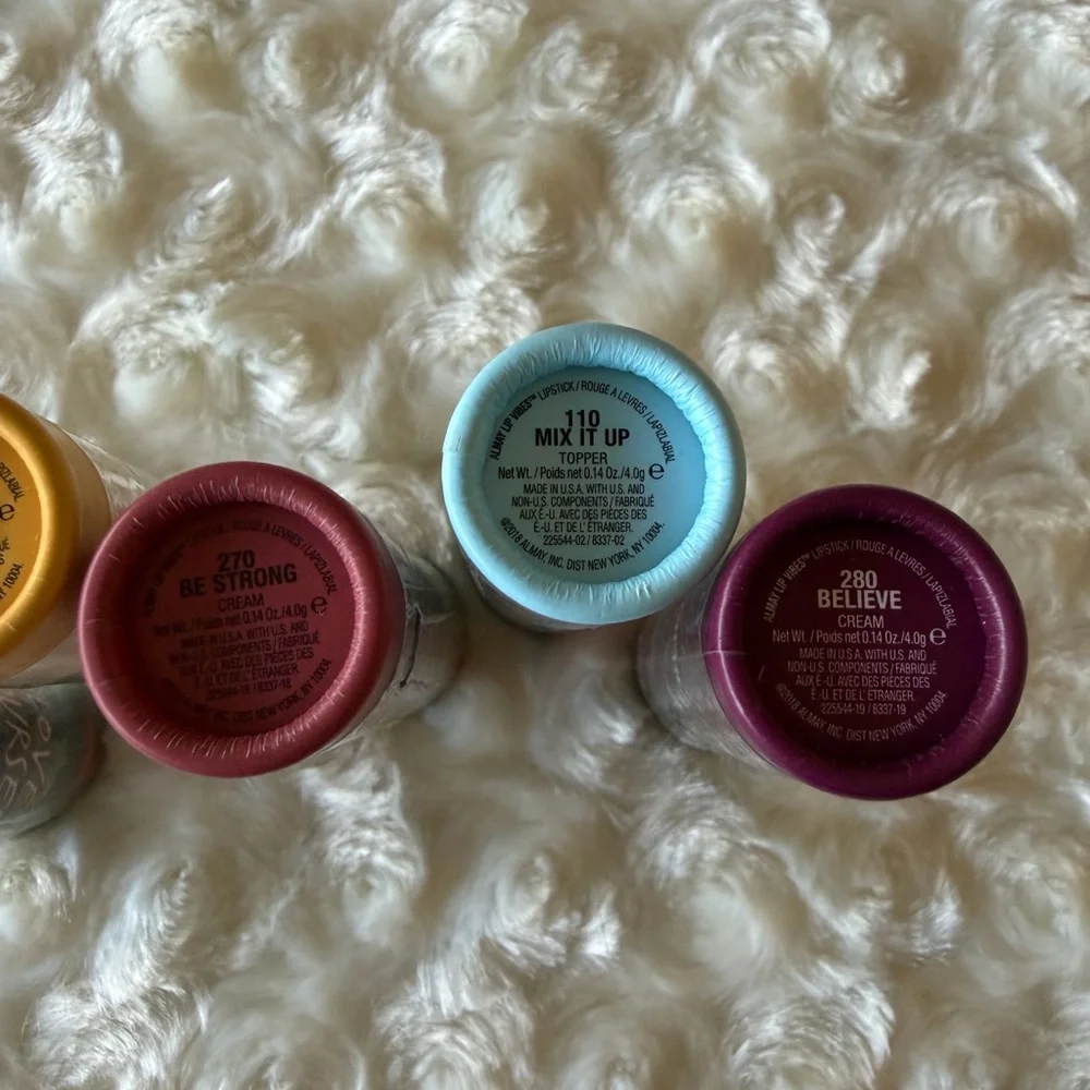 New Set of 5 Almay Lip Vibes Collection Lipsticks